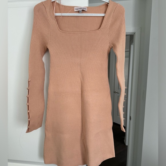 Peach sweater dress with button details - Picture 1 of 6